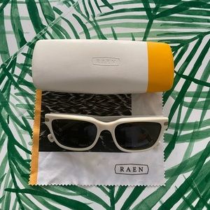 RAEN Sunglasses “Colfax” Polarized size 57 19 145 Pearl White Frame Grey Lens